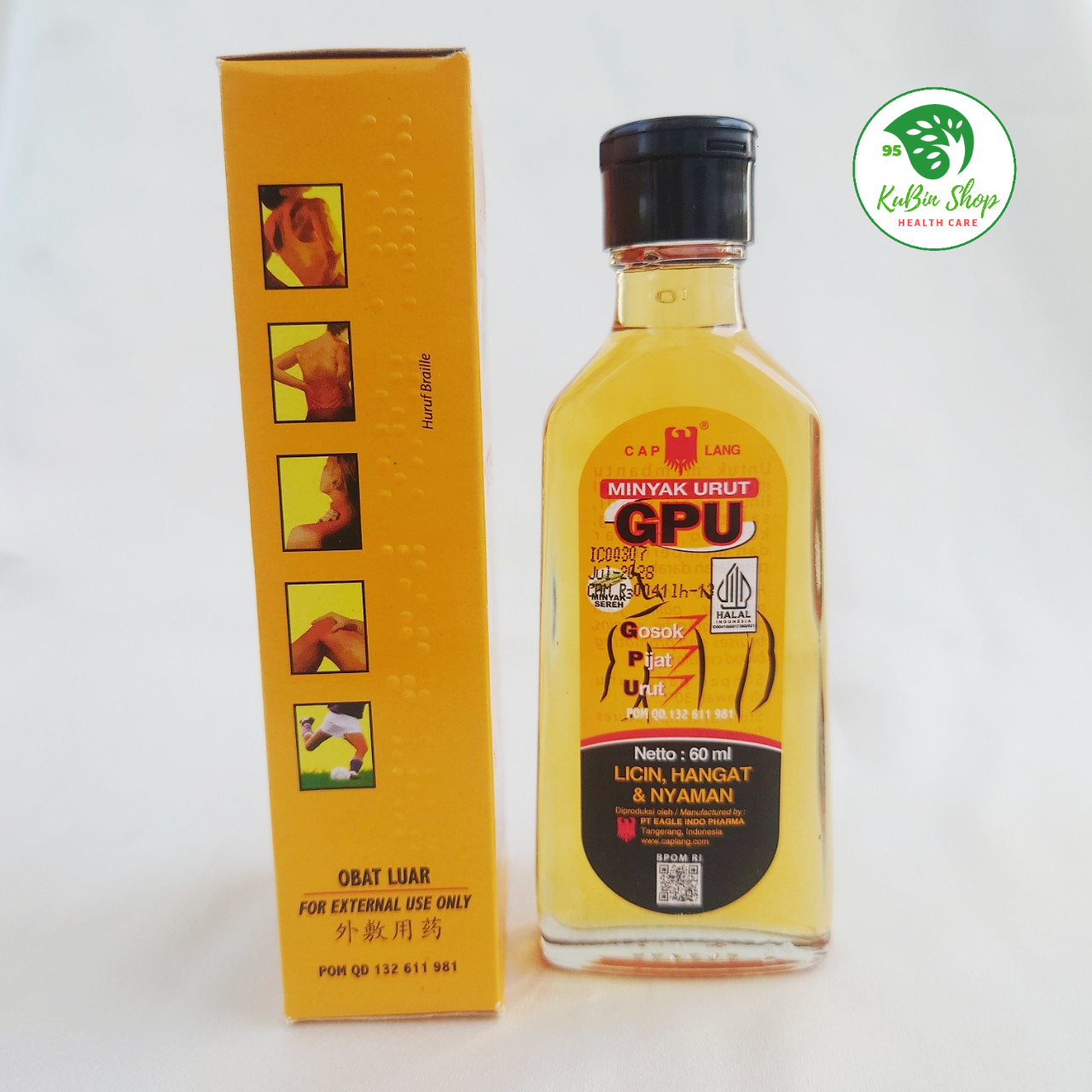 Dầu gừng xoa bóp GPU Liniment Oil 60ml Indonesia