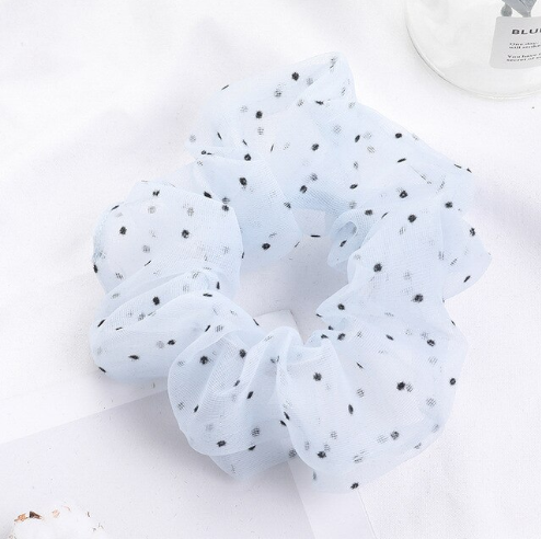Cột (buộc) tóc scrunchies Voan Chấm Bi xinh xắn