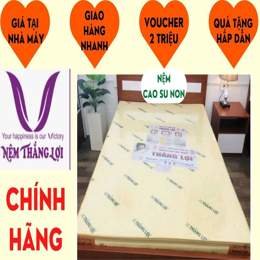 Nệm cao su non thắng lợi 1m8 x 2m x 20cm. TẲNG 7 MÓN QUÀ