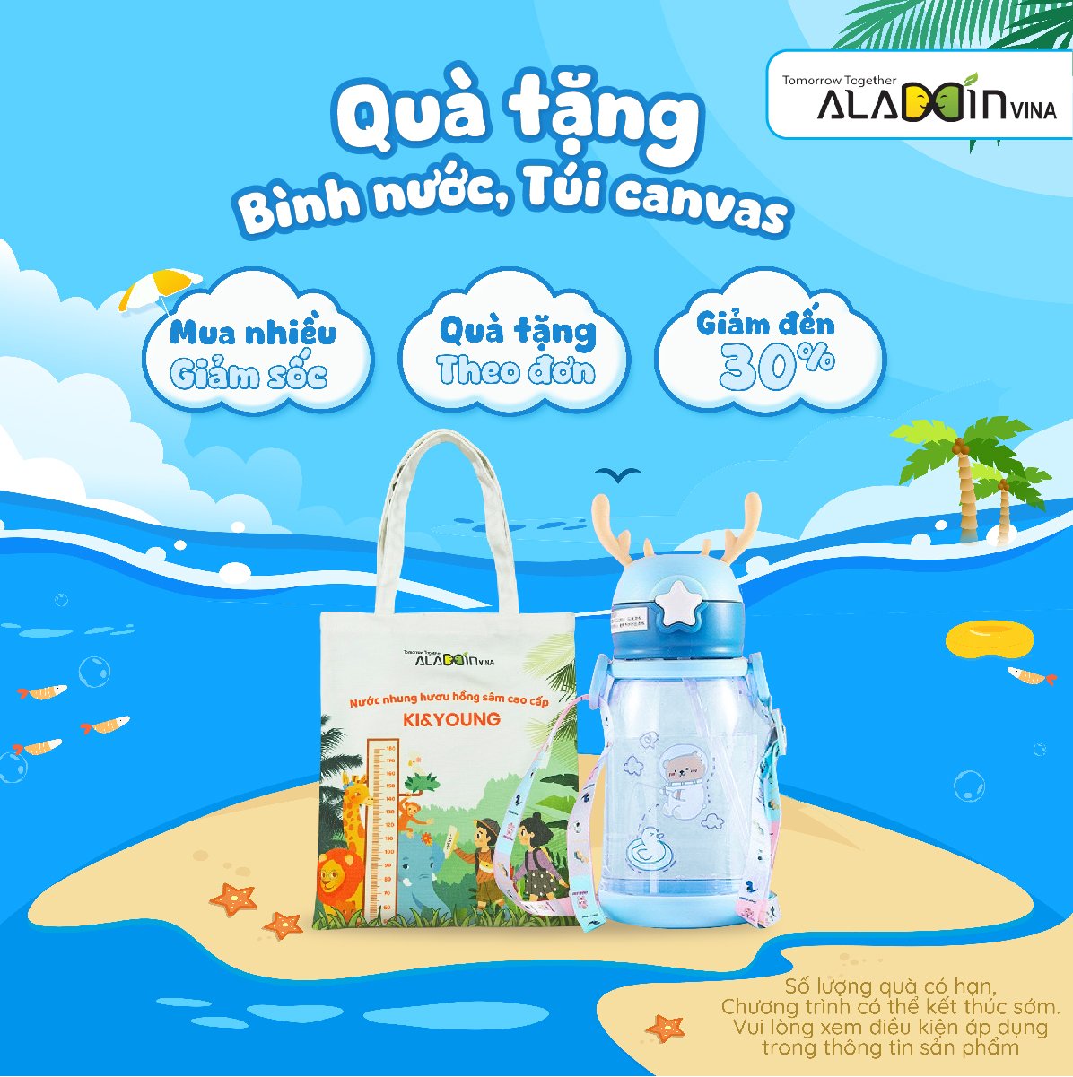 [QUÀ TẶNG KHÔNG BÁN ] Tặng túi Canvas/ bình nước cho bé