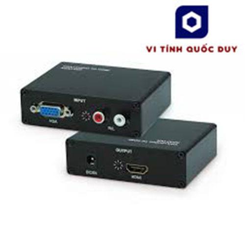 Box chuyển tín hiệu từ vga ra hdmi. màu đen. từ pc có cổng vga xuất hình ra tivi led/ lcd có cổng hdmi. vi tính quốc duy