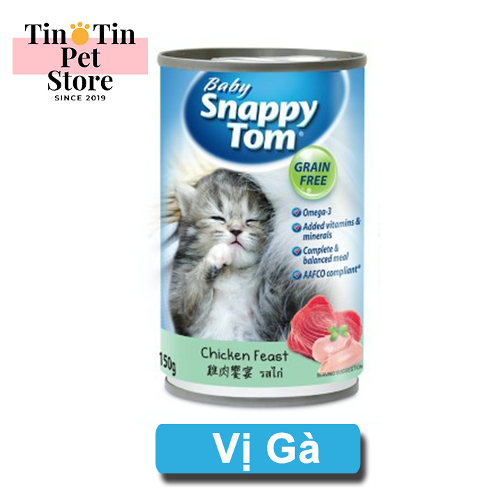 Pate Cho Mèo Con Snappy Tom  - Lon 150g