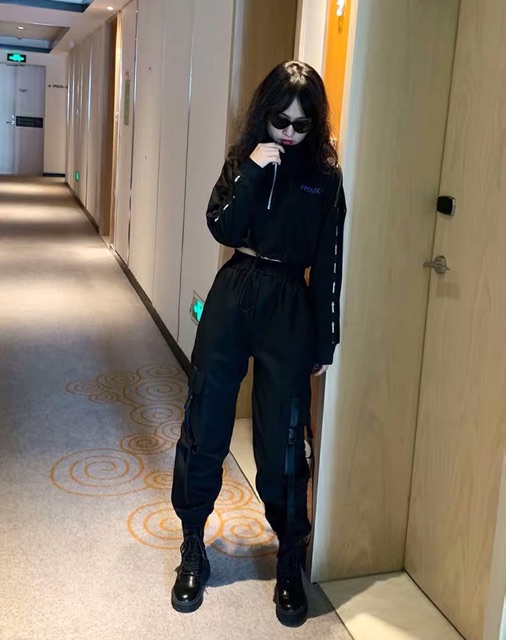 (Sẵn M L) Bộ đồ đen cá tính phong cách Hiphop- dancer có ảnh feedback