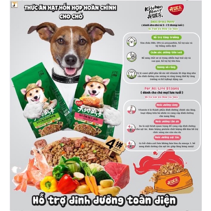 Hạt cho chó Kitchen Flavor Nature Gourmet, Thức ăn cho chó mọi lứa tuổi