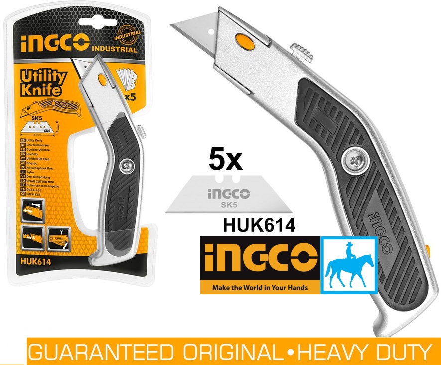 Dao rọc giấy đa năng 61mm Utility Knife Total THT512614 HUK614 Kèm 5 lưỡi SK5