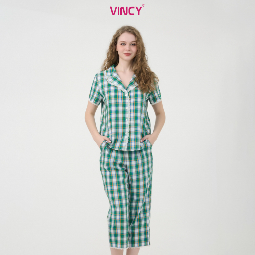 [Mua 3 giảm 20%, mua 2 giảm 15%] Bộ Đồ Kate Lửng Nữ Vincy BKL267S01