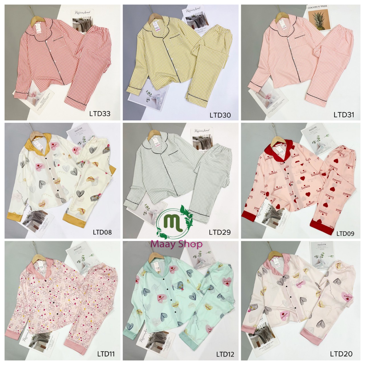 Bộ Pijama lụa mango tay dài có size