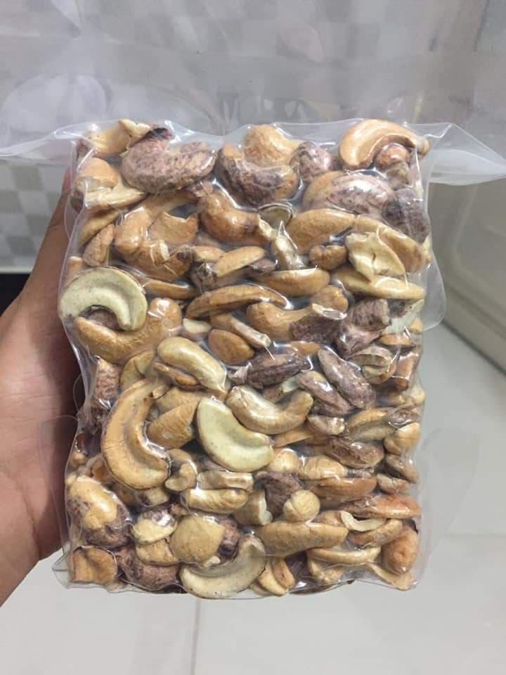 5KG HẠT ĐIỀU RANG MUỐI 500G/GÓI (HẠT BỂ/VỠ) GIÁ HẠT DẺ (CÒN VỎ LỤA)