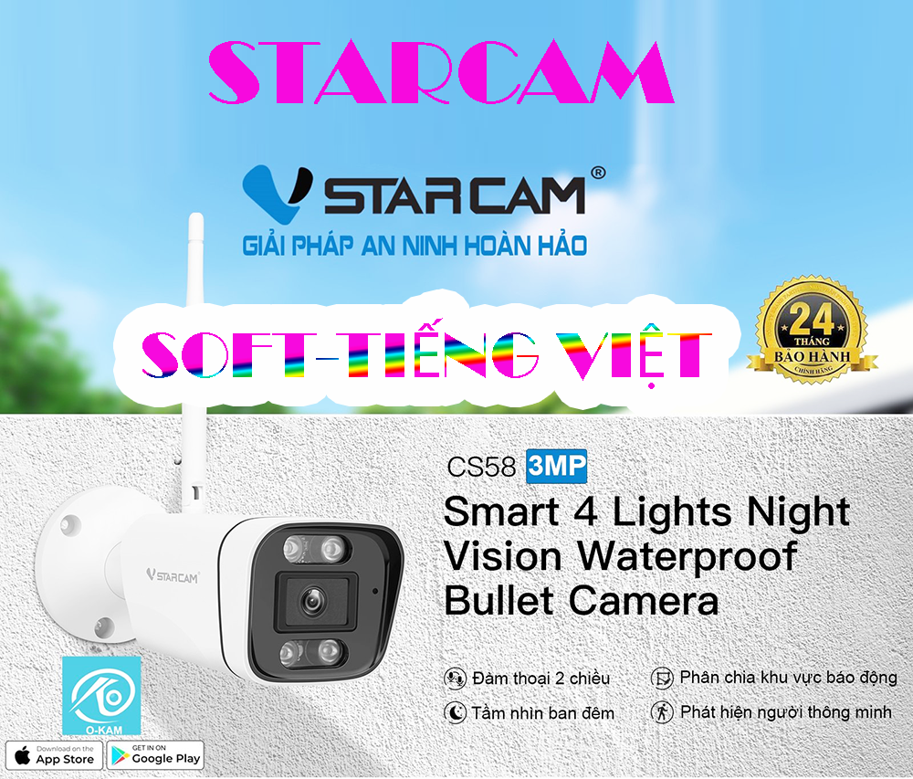Camera IP Wifi STARCAM CS58 3MP Chính hãng- TOP SỈ SG