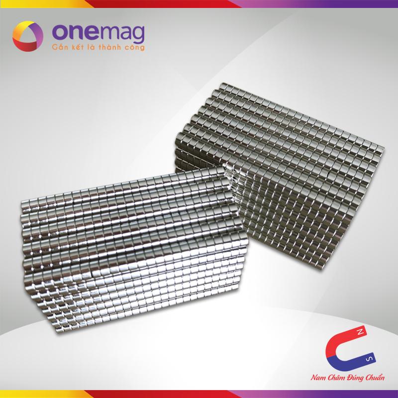 Bộ 100 viên nam châm đất hiếm 6x3mm mạ Niken (từ tính cực mạnh)