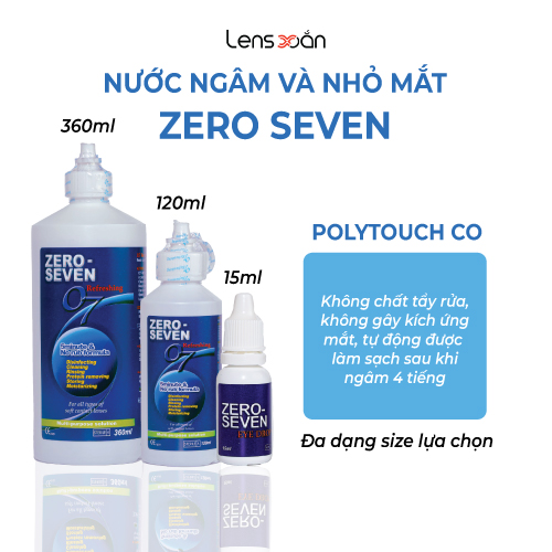 Voucher 15% - nước ngâm lens và nhỏ mắt lens xoắn 2 cỡ nhỏ và lớn zero seven