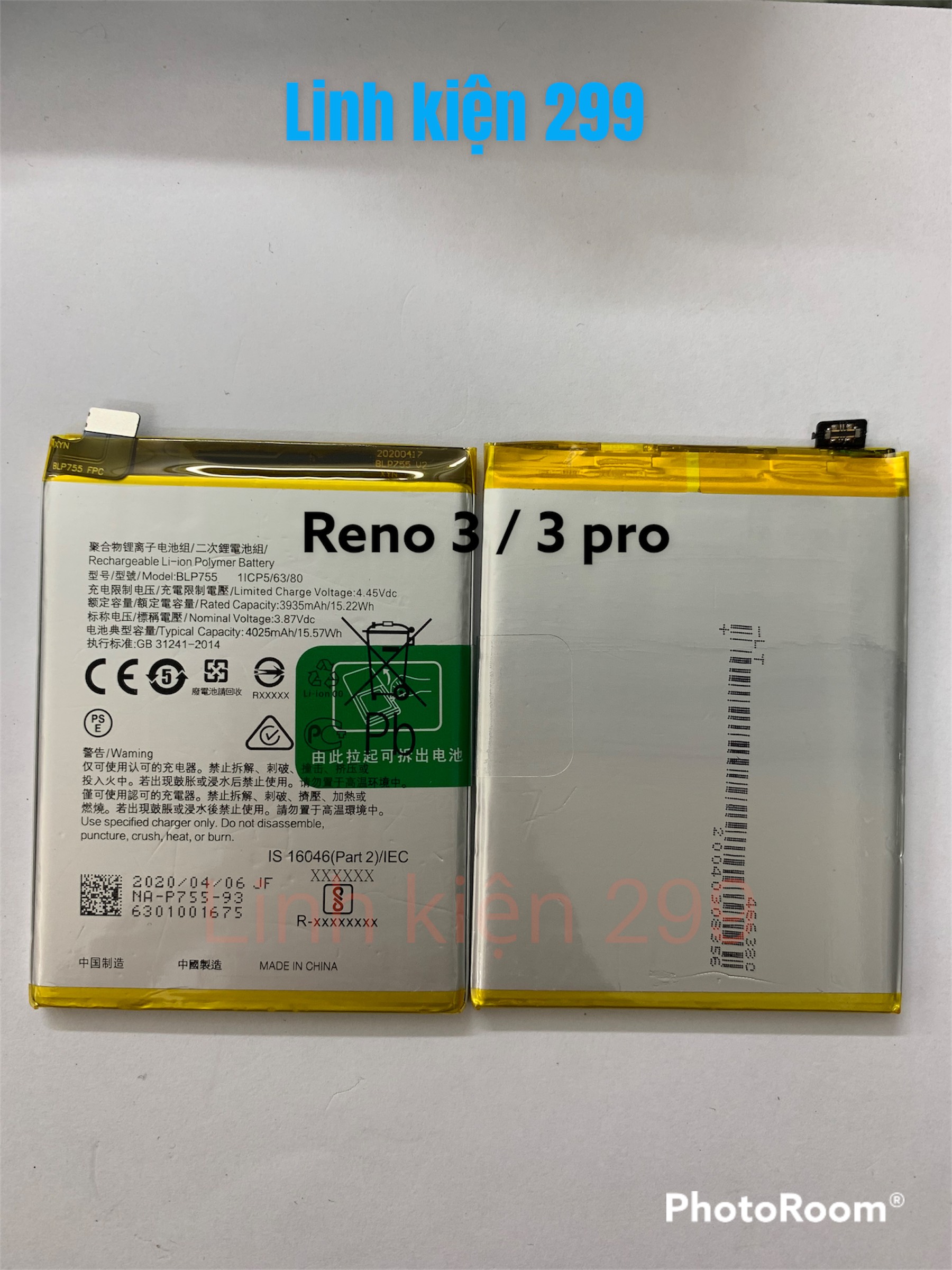 PIN OPPO RENO FULL MÃ -  RENO 2/3/4/5 PRO