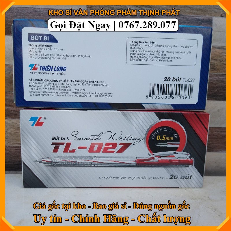 HỘP 20 BÚT BI TL-027(GIÁ TẠI KHO)