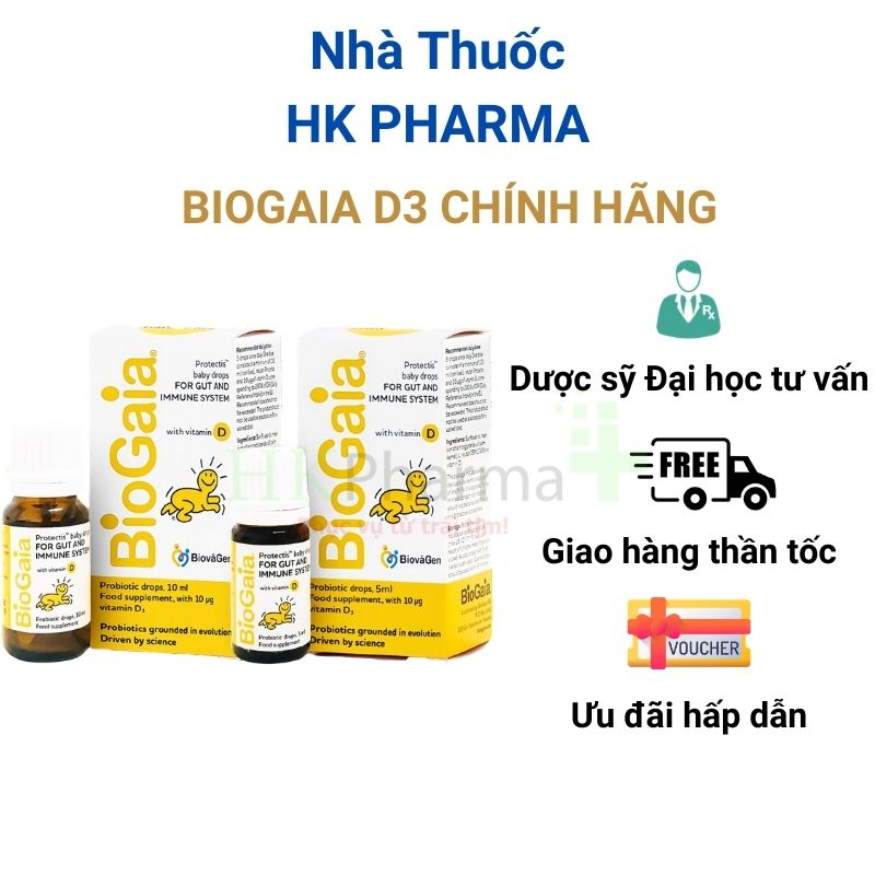 Men Vi Sinh Biogaia Kết Hợp Vitamin D3 - Con Tiêu Hóa Khỏe & Cao Lớn