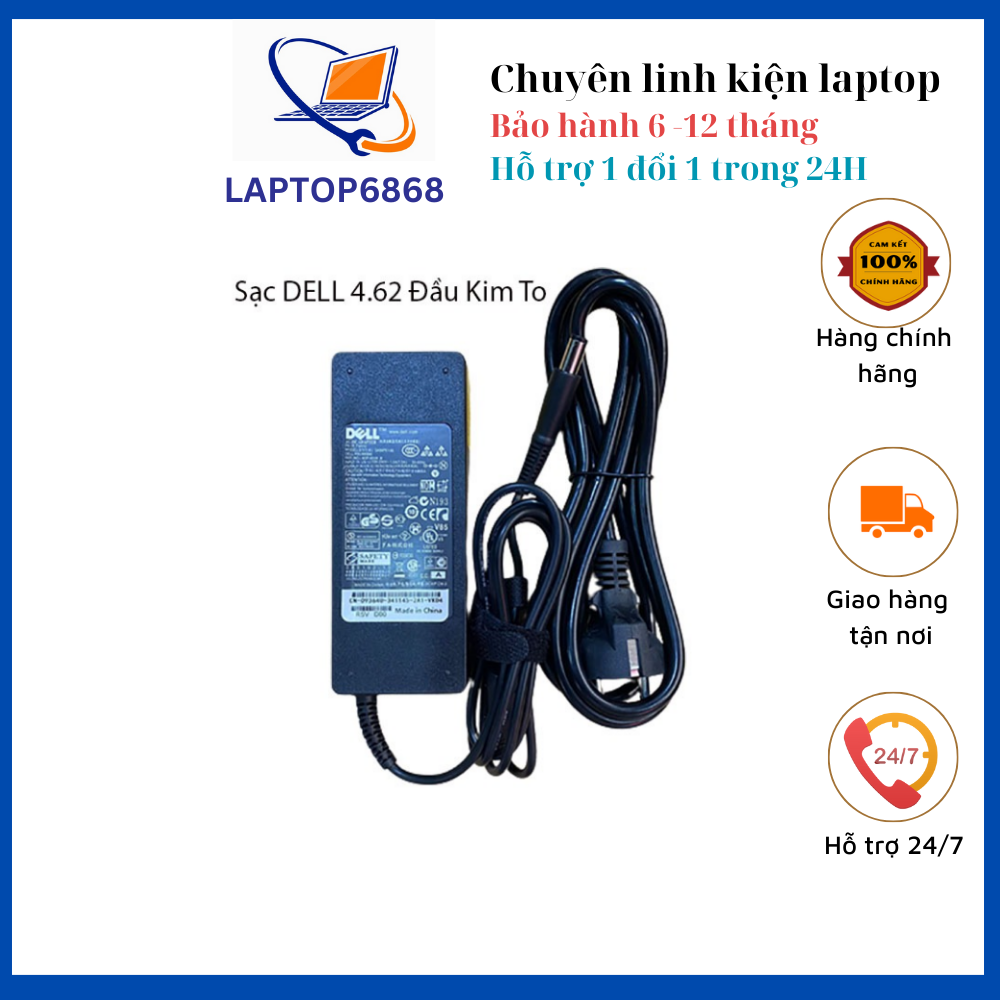Sạc laptop dell 19.5v 4.62a 90w cho inspiron e6410 e6430 e6430 e6430s e6440 e7440 e7450 e7470 e7240 e7250 e7270 zin
