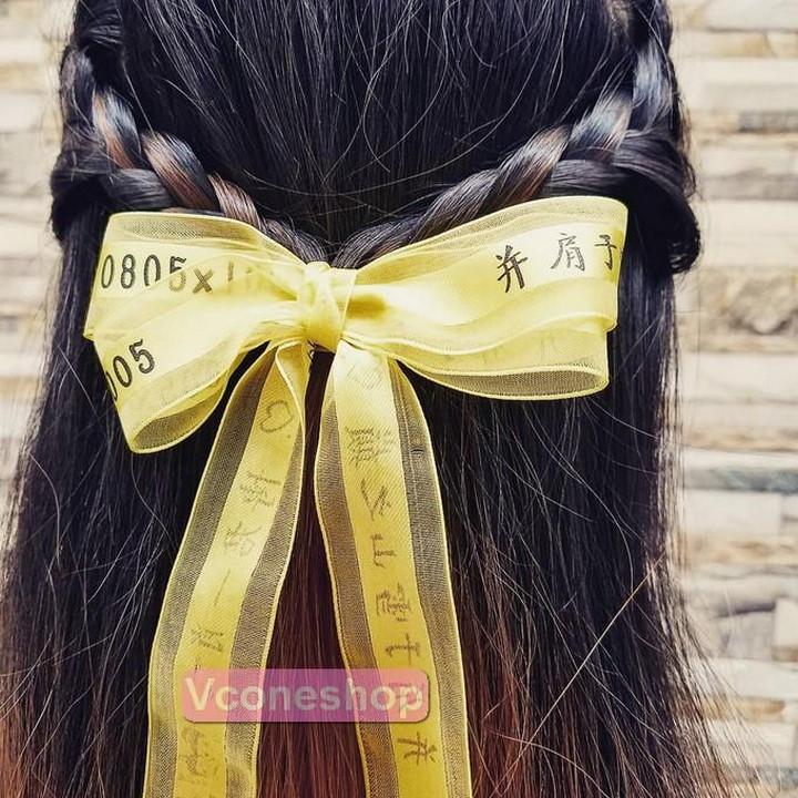 (3 màu) Nơ cài tóc thần kỳ ruy băng Nơ tiếp ứng Hậu viện hội Tiêu Chiến Vương Nhất Bác couple Bác Chiến Trần Tình Lệnh Ma Đạo Tổ Sư