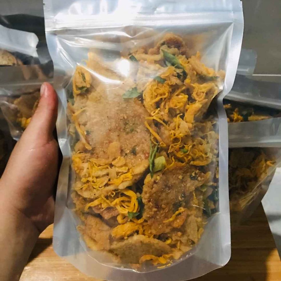 100g cơm cháy lắc khô gà túi zip - đồ ăn vặt