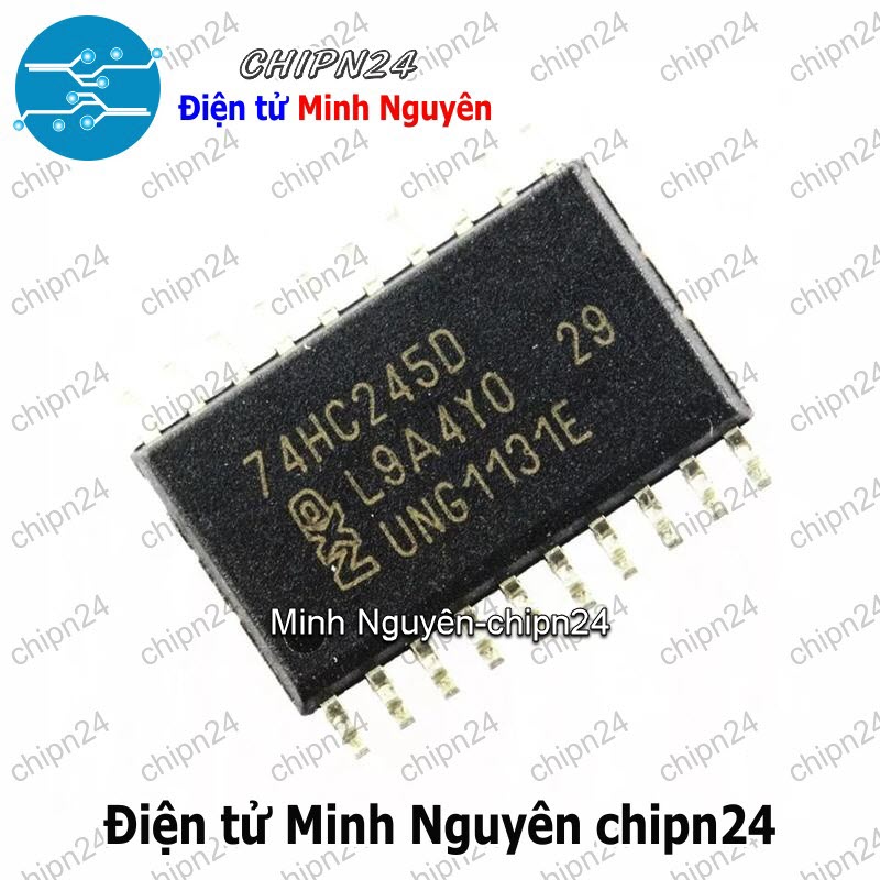 [2 con] (SOP) IC Dán 74HC245 SOP-20 (SMD) (74HC245D) (IC Bộ thu phát bus hai chiều 8 bit có 3 trạng thái ) - HH001678