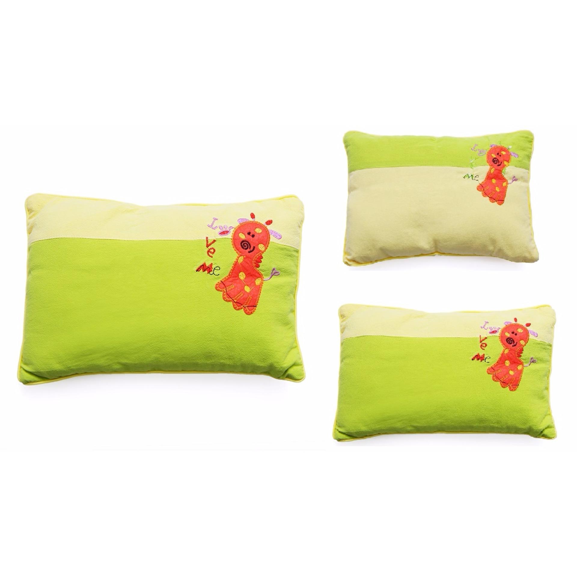 Gối Nằm Vỏ Đậu Xanh Cho Bé màu xanh 30 x 25cm – Giúp Bé Ngủ Ngon