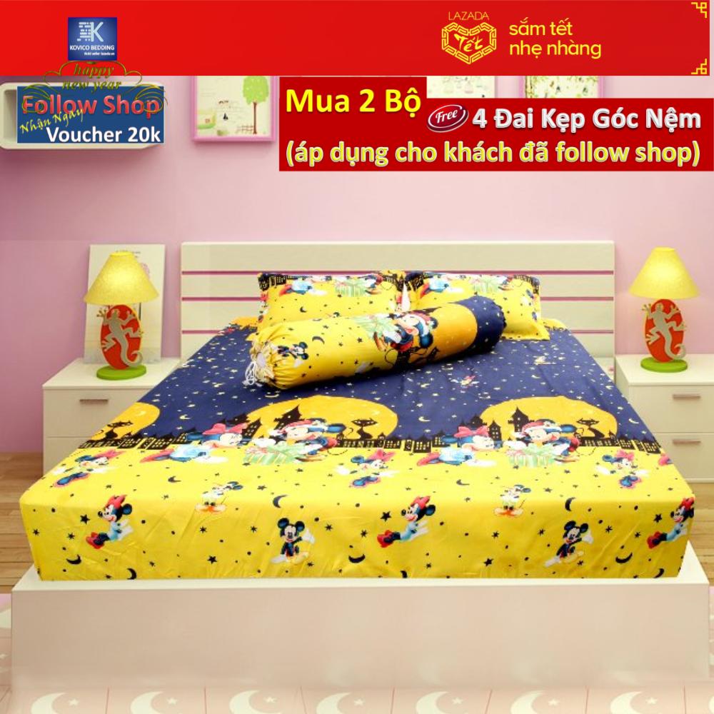 (FreeShip MAX) Bộ ga bọc mickey bầu trời sao