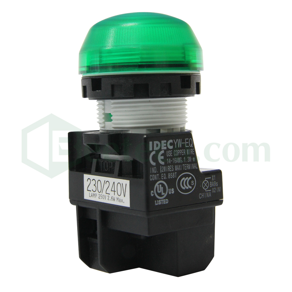 YW1P-2EQM3 : Đèn báo Idec phi 22, loại vòm, 220V AC/DC