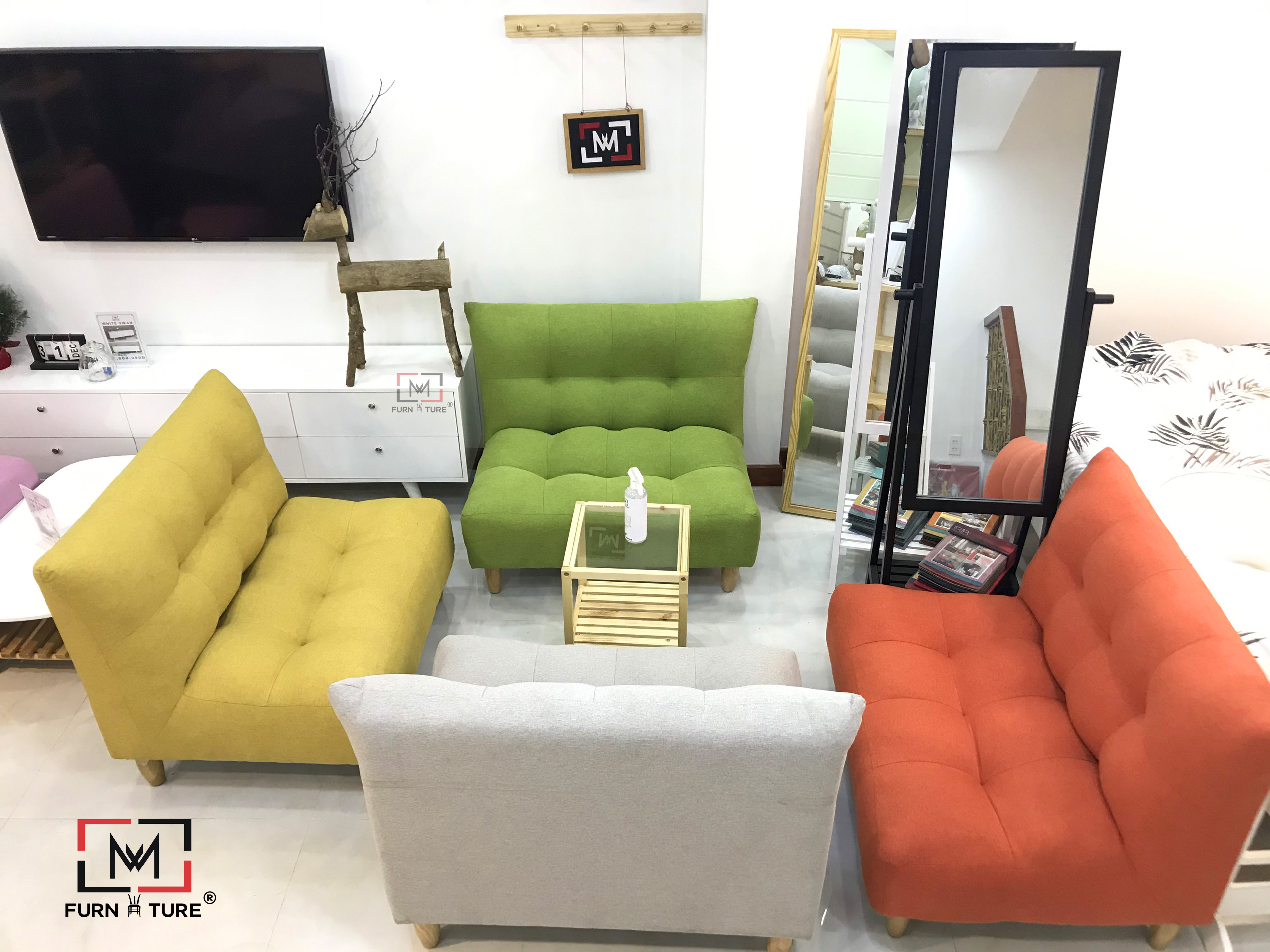 Sofa mini phong cách kiểu hàn phù hợp decor trang trí