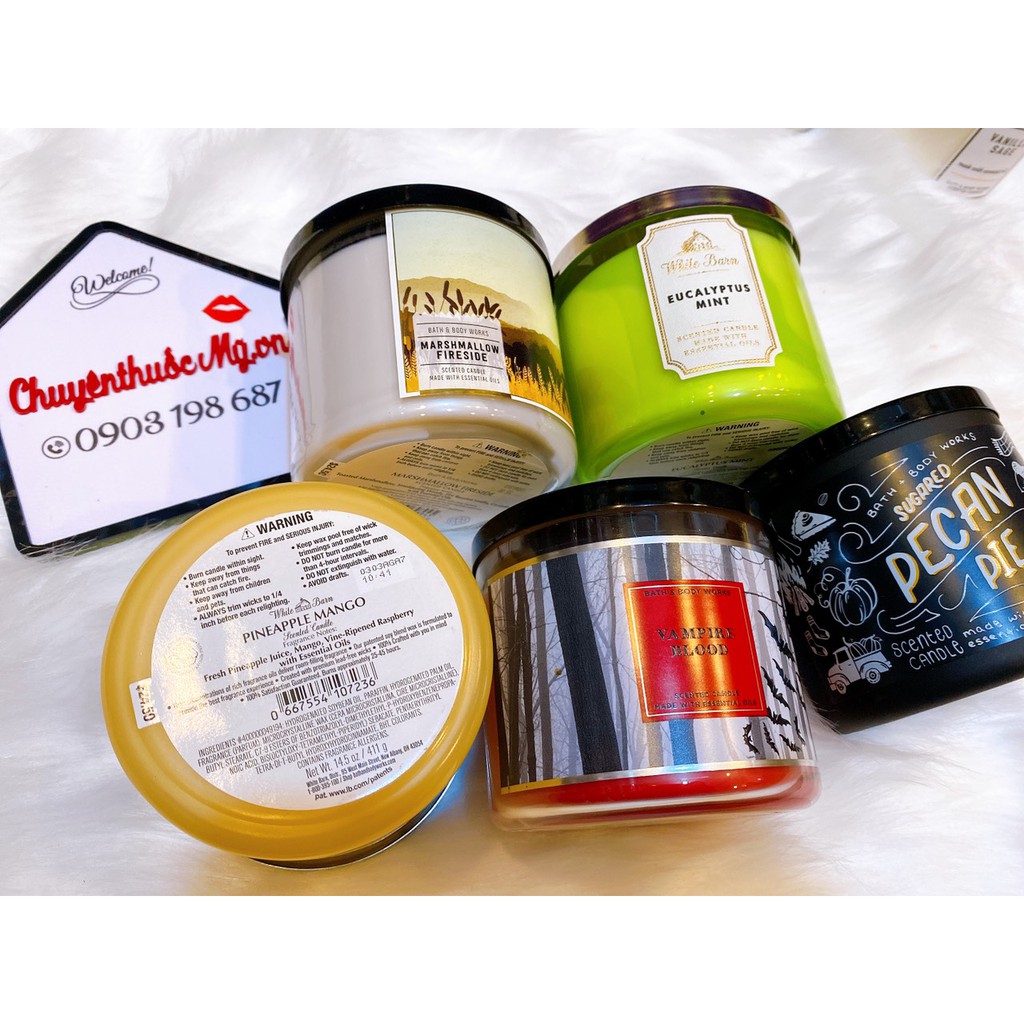 Nến Thơm Bath & Body Works 411G - 3 Bấc