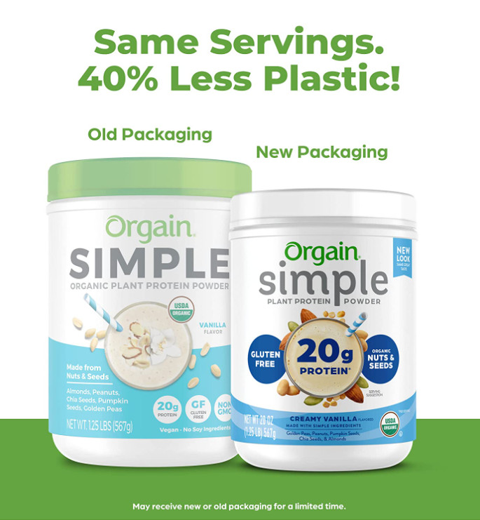 BỘT BỘT ĐẠM THỰC VẬT - ORGAIN SIMPLE VEGAN PROTEIN POWDER -  567G