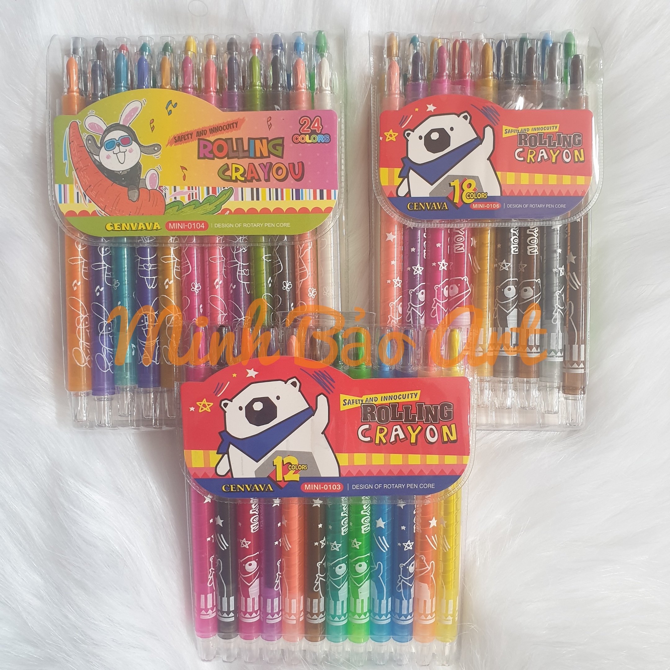 [HCM]BÚT SÁP VẶN THÂN DÀI CENVAVA 12/18/24 MÀU