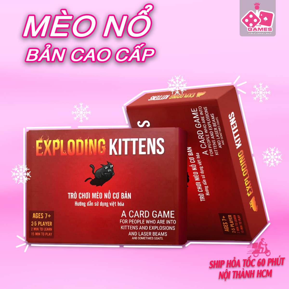 Bài Mèo Nổ việt hóa  Exploding Kittens phiên bản hộp đỏ cao cấp