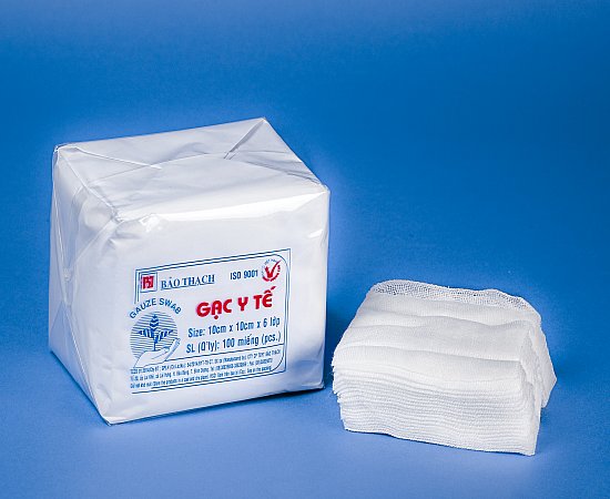 Gạc y tế bảo thạch ( 1 bịch 100 miếng 10cm x 10cm x 6 lớp)