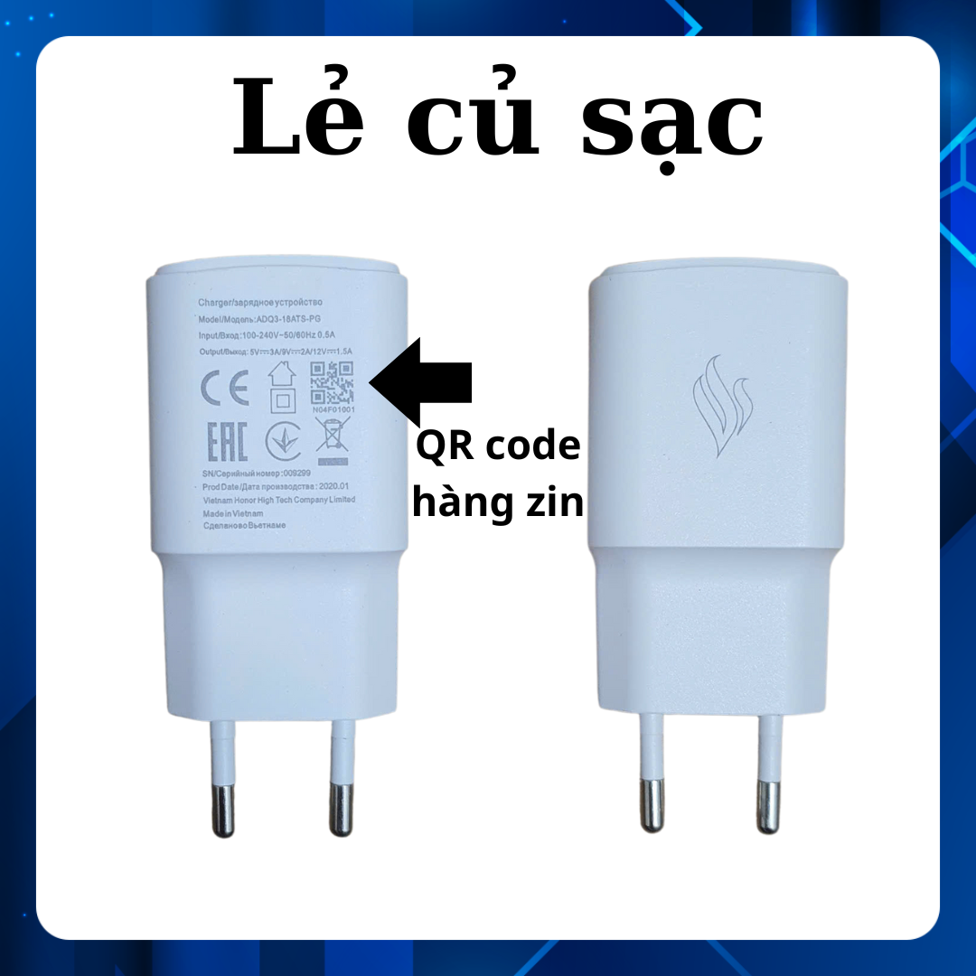 Bộ Củ Cáp Sạc Nhanh 18W zin chính hãng Vsmart sản xuất - Sạc zin cho: Live 4, Joy 4, Active 3, Star 5, Joy 3.... Sạc Nhanh, An Toàn, Độ Bền Cao