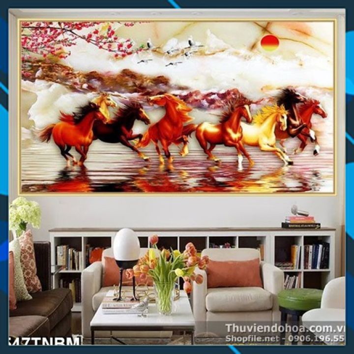 Tranh dán tường 3D mã đáo thành công - 547TNBM