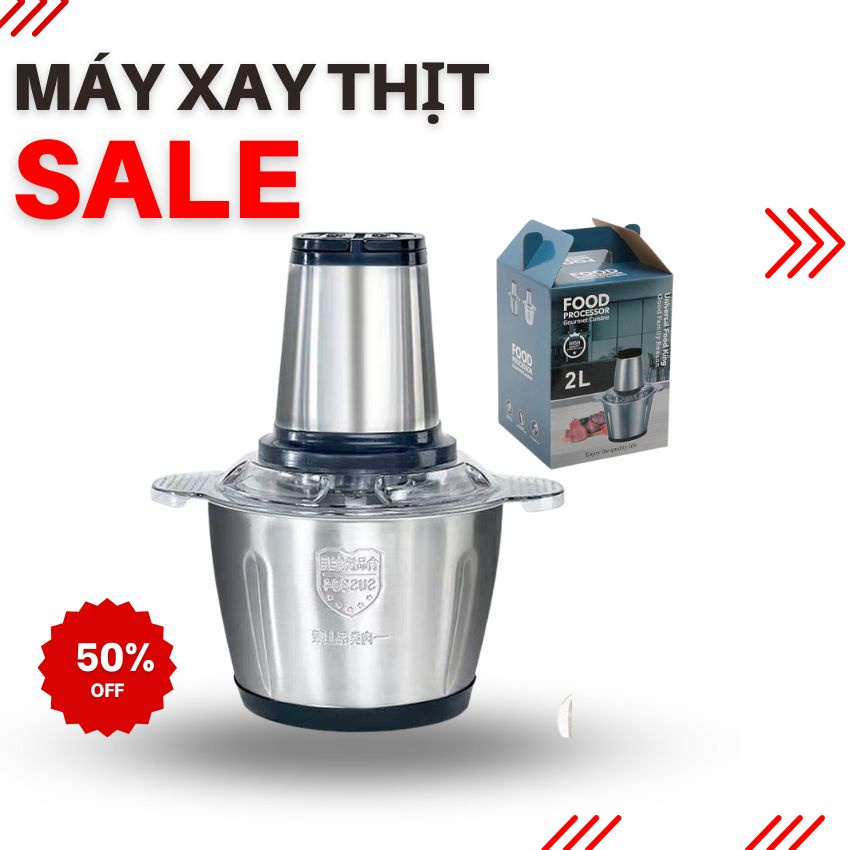 Máy Xay Thịt inox 304 Đa Năng, Máy xay sinh tố, Máy xay tỏi ớt, Máy xay thức ăn dặm cho bé