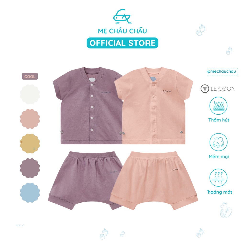 [FULL] Bộ Quần Áo Cúc Bấm Giữa Le Coon COOL Lecoon (Size 0-3 Tháng Đến 2-3 Tuổi)