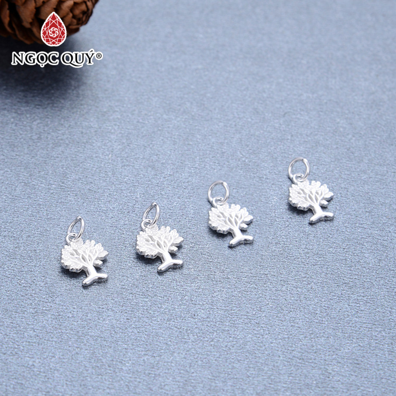[HCM]Charm bạc hình cây treo - Ngọc Qúy Gemstones
