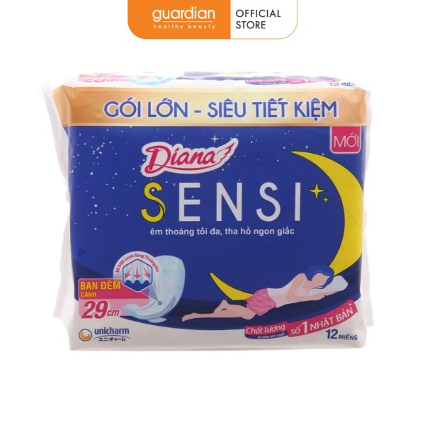 Băng vệ sinh ban đêm Diana Sensi 29cm (12 miếng) giá rẻ