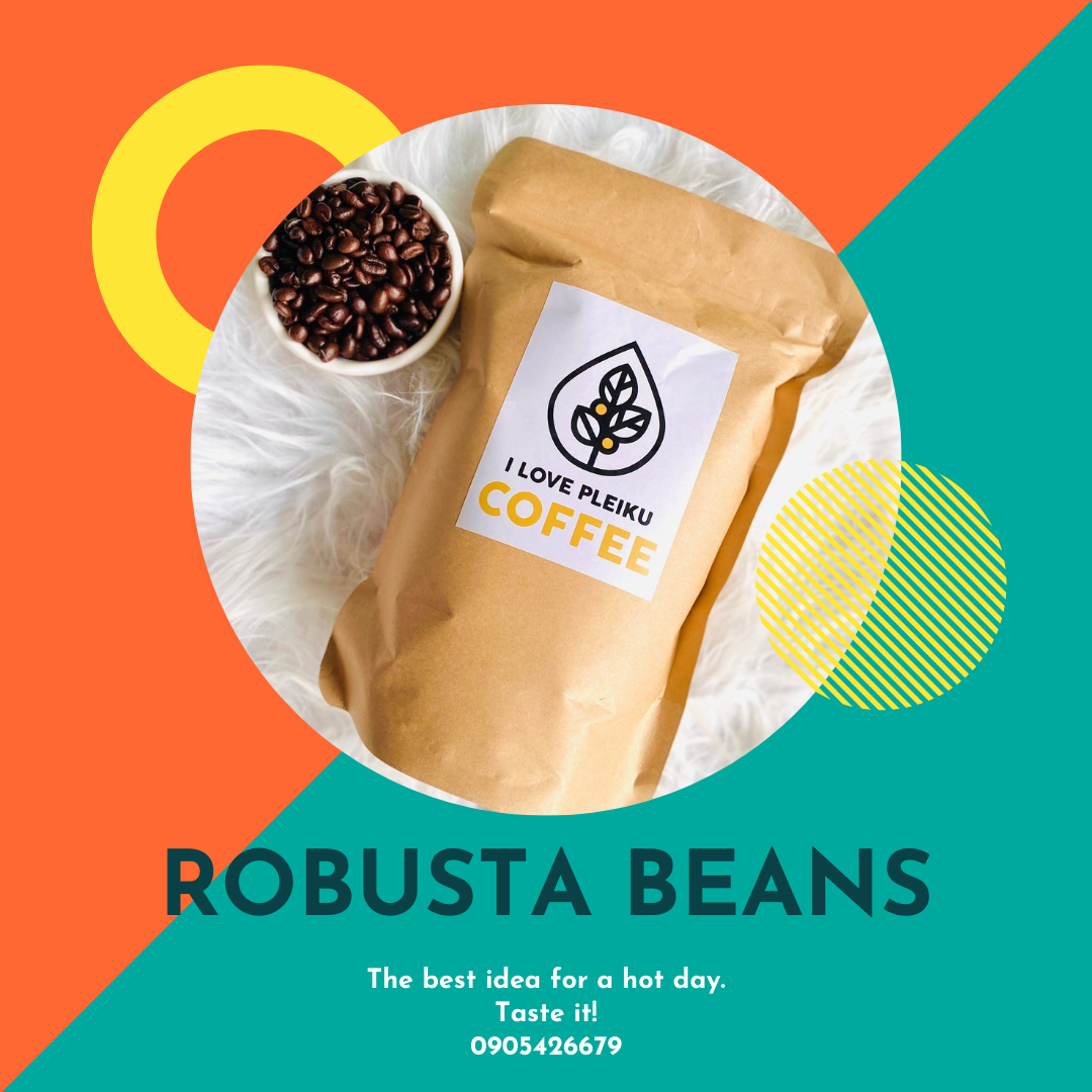 Cà phê hạt Robusta rang mộc nguyên chất