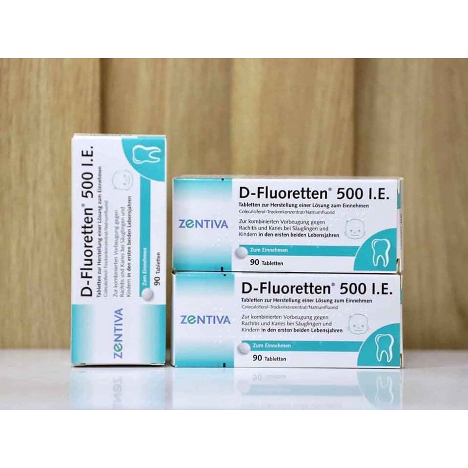 Vitamin D3 Dflo D Fluoretten 500 IE 90 viên