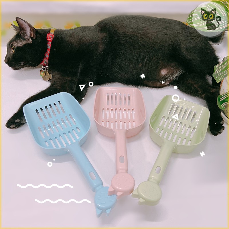 Xẻng xúc cát vệ sinh cho mèo (cán xẻng hình mèo) - Py Pug & Cat Mun