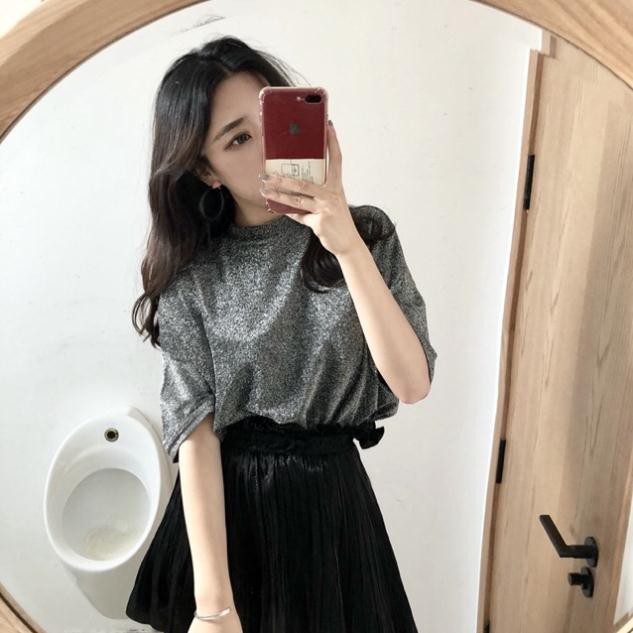 Áo thun nhũ cổ trụ tay lỡ