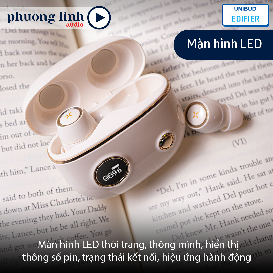 Tai nghe bluetooth EDIFIER UNIBUD Màn hình LED - Chính hãng mới nhất - Bản quốc tế - Thời lượng pin 32h - Đàm thoại tốt - Chế độ độc lập - Chống nước chống bụi IP65 - Có ứng dụng điều khiển - Bảo hành 12 tháng - 1 đổi 1