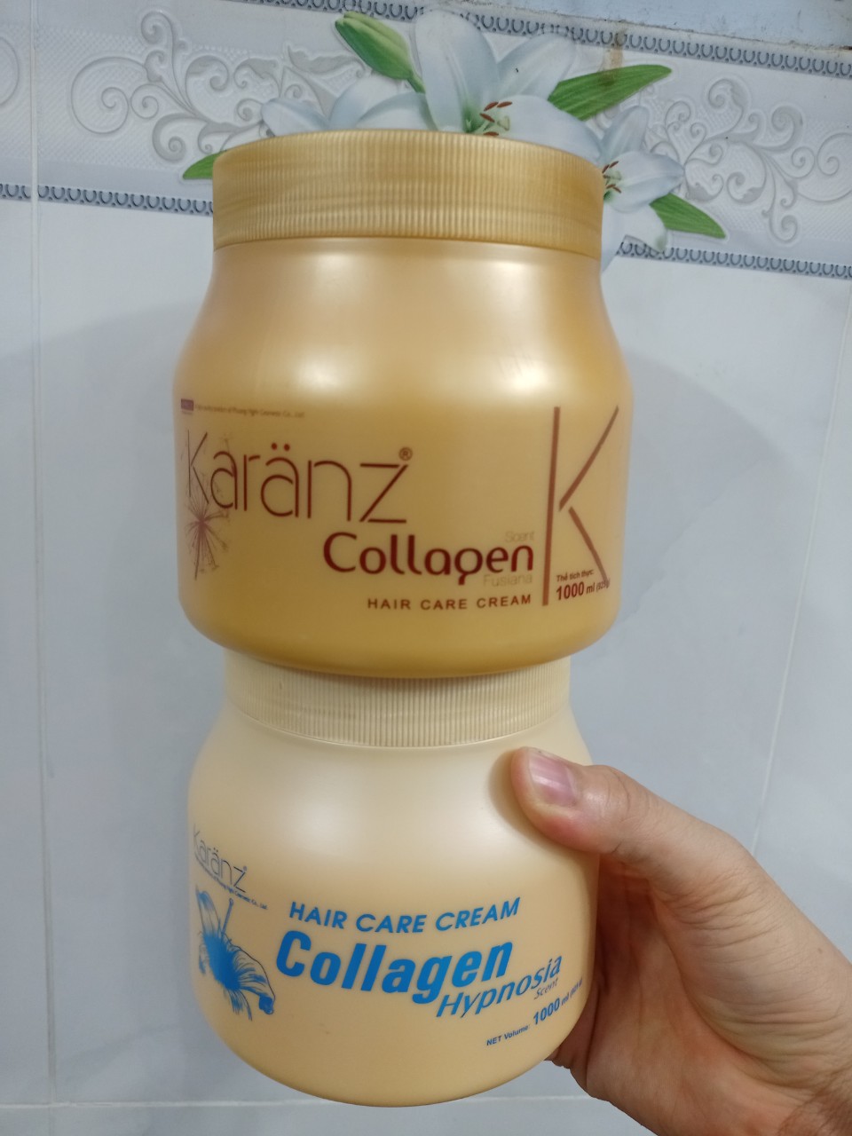 1000ml Dầu hấp phục hồi tóc tóc Collagen Karanz