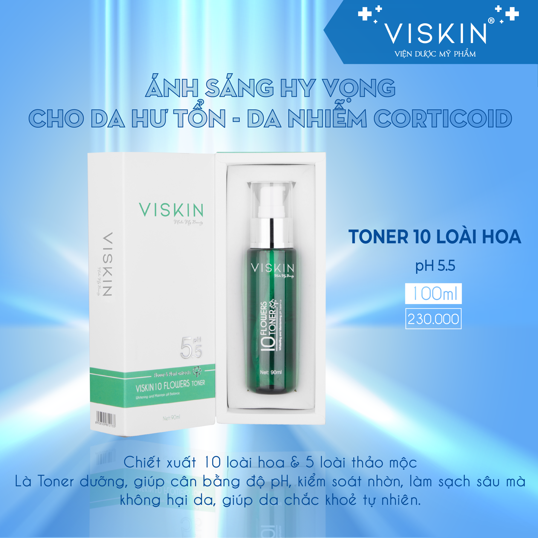 [HCM][CHÍNH HÃNG] TONER 10 LOÀI HOA VISKIN