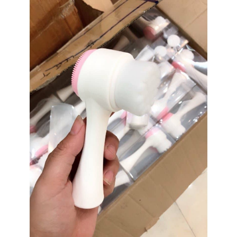 Cọ Rửa Mặt Mát Xa- Masage Mặt 2 Đầu Silicol