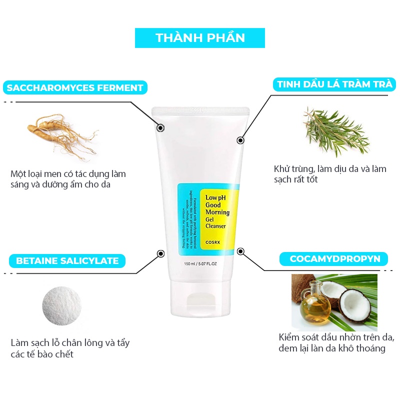 Sữa Rửa Mặt Cosrx Low PH Good Morning Gel 150ml