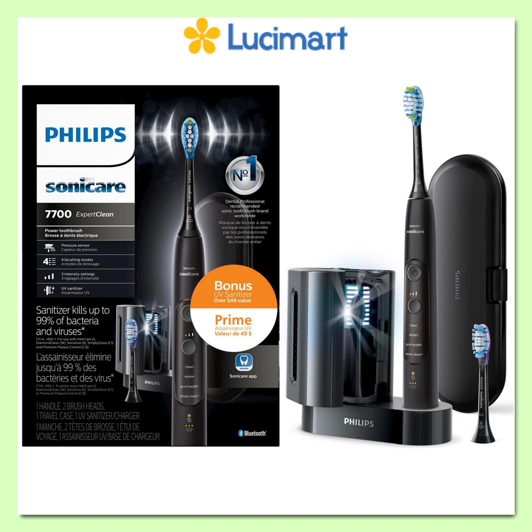 Bàn chải đánh răng điện Philips Sonicare 7700 [Hàng Mỹ]