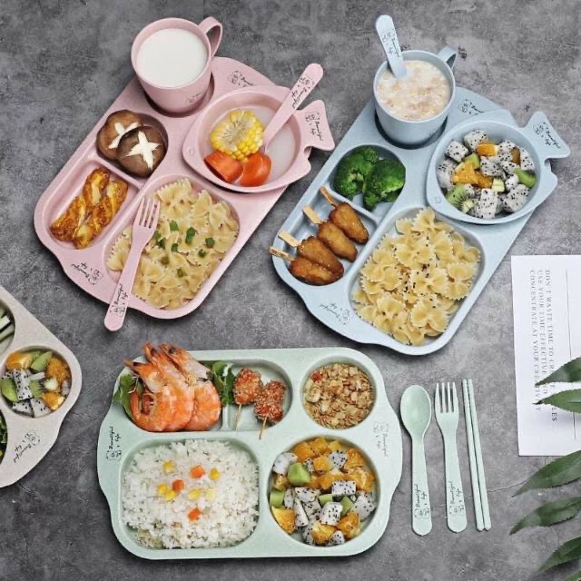 Khay Ăn Dặm Lúa Mạch Trọn Bộ 6 Chi Tiết Cho Bé