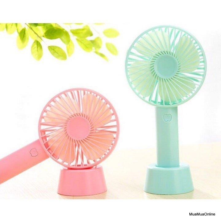 Quạt Sạc Mini S2 4 Cánh Cầm Tay Cực Mát Có Đế