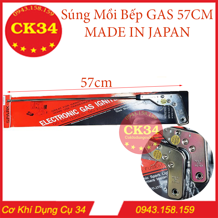 Súng đánh tia lửa mồi bếp ga made in janpan spark-l inox dài 57cm